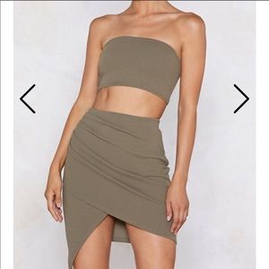 Two piece bandeau and skirt